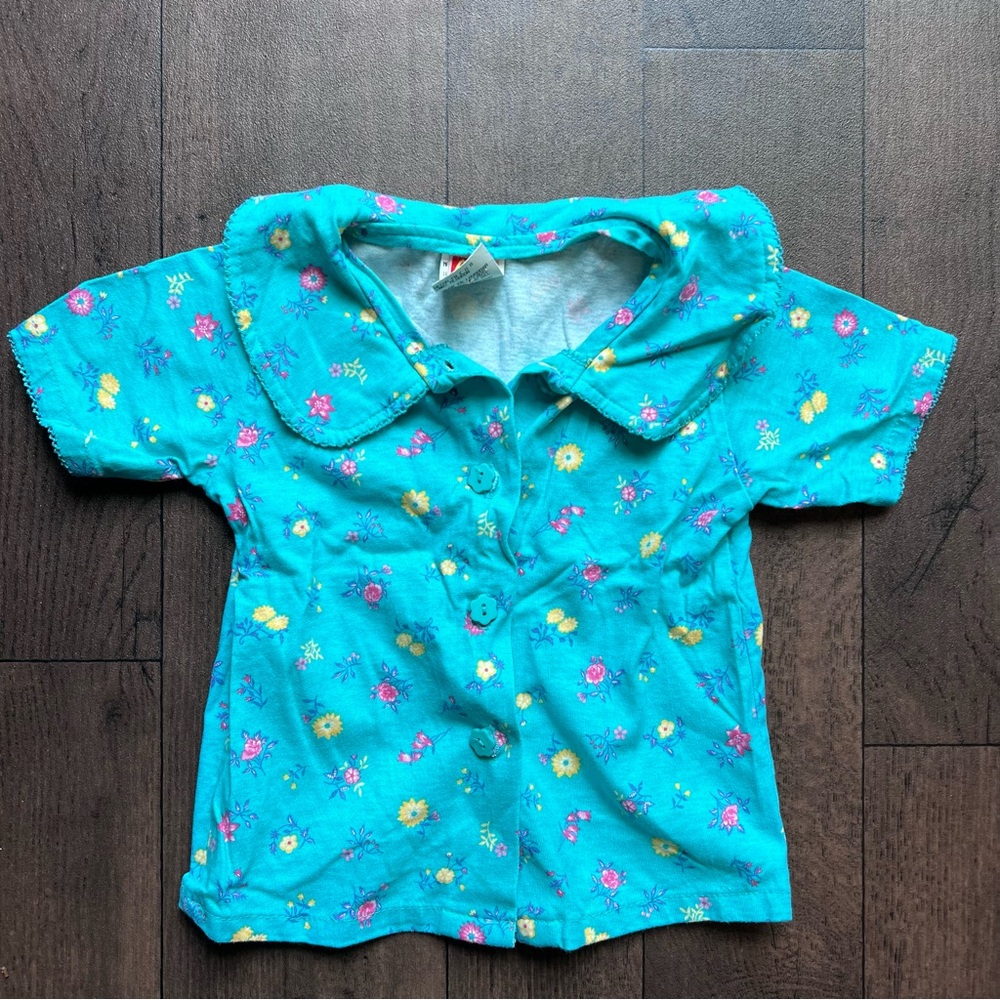 Vibrant Floral Button-Down Kids Shirt